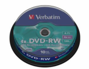 VERBATIM DVD-RW(10-Pack)Spindle4x/DLP/4.7GB