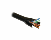 UTP kabel PlanetElite, Cat5E, drát, dvojitý venkovní PE+PE, černý, 305m, cívka