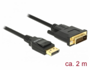 Delock - Kabel adaptéru - jeden spoj - DisplayPort (M) do DVI-D (M) - DisplayPort 1.2a - 2 m - pasivní - černá