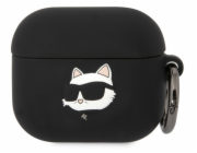 Karl Lagerfeld pouzdro Karl Lagerfeld KLA3RUNCHK kryt Apple AirPods 3 černá/černá silikonová hlava Choupette 3D