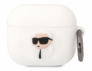 Karl Lagerfeld pouzdro Karl Lagerfeld KLA3RUNIKH kryt Apple AirPods 3 bílý/bílý silikonový Karl Head 3D