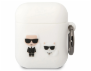 Karl Lagerfeld Karl Lagerfeld KLACA2SILKCW silikonový kryt na AirPods 1/2 bílý Karl & Choupette