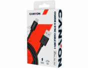 CANYON nabíjecí kabel Lightning MFI-1, kompaktní, Apple certifikát, délka 1m, černá
