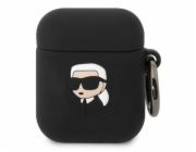 Karl Lagerfeld Case Karl Lagerfeld KLA2RUNIKK Apple AirPods 2/1 kryt černo/černý Silikonový Karl Head 3D