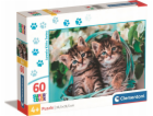Clementoni - Puzzle 60 Koťátka dvojčátka