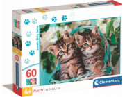 Clementoni - Puzzle 60 Koťátka dvojčátka