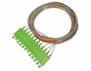 XtendLan FO pigtail SC/APC, 9/125, 0,9mm, 1m, sada 12 pigtailů různé barvy, G.652d, LS0H