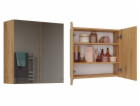 ZÁVĚSNÁ KOUPELNOVÁ SKŘÍŇKA S ZRCADLEM, DUB 22X60X60