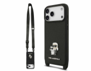 Karl Lagerfeld Saffiano Crossbody Popruh Metal Karl and Choupette kryt iPhone 17 Pro čierny