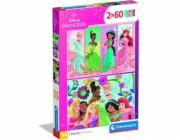 Clementoni - Puzzle 2x60 Disney Princezny