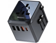 Yesido MC24 Univerzální adaptér UK/EU/US/AUS Max 8A (3xUSB+USB-C) ČERNÝ
