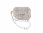 Guess Pouzdro 4G Pearl Strap pro Apple AirPods Pro 3 růžové