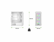 EVOLVEO Xenon, skříň ATX, 4x ARGB ventilátor 120mm, přední panel airflow mesh, bílá
