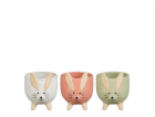 MICA Gelová květináče RABBIT, keramické, bílá/zelená/růžová