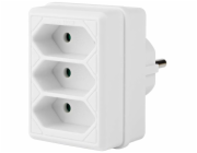 NEDIS síťový rozbočovač/ 3x zásuvka typu C (bez kolíku)/ 250 V AC 50/60 Hz/ 2,5 A/ 1700 W/ bílý