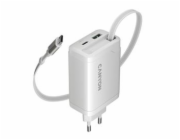 CANYON charger OnCharge 65RC Build-In Cable USB-C 65W 1xPD 1xQC EU White