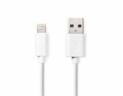 Nedis CCGL39300WT20 - Lightning Kabel| Apple Lightning 8pinový | USB-A Zástrčka | 2 m | Pocínovaná měď / Bílá