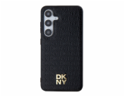 DKNY  DKHMS24SPSHRPSK S24 S921 černé/černé pevné pouzdro Kožený Vzor Kovové Logo MagSafe