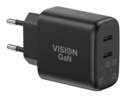 Vision - Sítový adaptér - 65 Watt - 4.05 A - 2 výstupní konektory (USB-C) - Certifikace MFI - Evropa