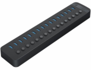 Orico USB HUB aktivní hub 16xUSB-A 5Gbps BC 1.2 78W černý
