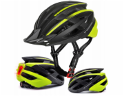 Wozinsky Cyklistická helma MTB s USB zadním světlem M - černá a žlutá