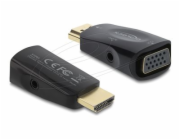 Delock - Video / audio adaptér - HDMI s piny (male) do 15 pin D-Sub (DB-15), mini-phone stereo 3.5 mm se zdírkami (female) - cerná - 1080p podpora 60 Hz