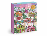 Galison Fóliové puzzle Joy Laforme Zasněžená vesnice 1000 dílků