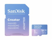 SanDisk Creator - Paměťová karta flash (adaptér microSDXC na SD zahrnuto) - 1 TB - A2 / Video Class V30 / UHS-I U3 - microSDXC UHS-I