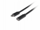Lanberg Prodlužovací kabel USB-C M/F 3.1 1,5 m, černý
