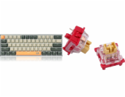 Redragon Redragon K606 Lakshmi Red spínací klávesnice (K606-OG&GY&BK) + Bullet Keycaps A113 F (A113 F)