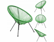 Nuforma Zahradní židle na balkon nebo terasu Moderní provázková židle zelená