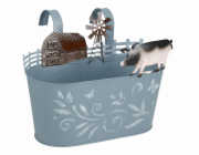 Home Styling Collection Kovový kryt na květináč RANCH s motivem farmářských zvířat, 34 cm