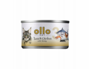 OLLO Cat nr 3 Tuna & Chicken with shrimp in broth - mokré krmivo pro kočky - 70g