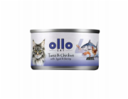 OLLO Cat nr 4 Tuna & Chicken with squid & shrimp in broth - mokré krmivo pro kočky - 70g