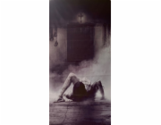 Halloween strašidelný závěs s dívkou, 80 x 200 cm