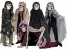Halloween pelerína s lebkou a LED osvětlením, béžová