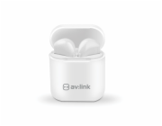 AV:link Ear Shots, bezdrátová Bluetooth sluchátka s nabíjecím pouzdrem, bílá