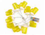 Světelný řetězec s 10 pivními půllitry, 165 cm