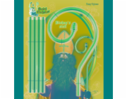 Zlatá mikulášská berla kovová, 200cm