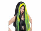 Černá paruka se zelenými pramínky