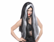 Černá paruka s bílými pramínky