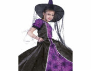 Kostým čarodejnice s pavoučími detaily, velikost 128