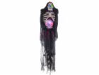 Halloween závěsná kostra se svíticíma očima a koulí, 150 cm