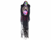 Halloween závěsná kostra se svíticíma očima a koulí, 150 cm