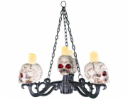 Halloween svítící svícen z lebek 