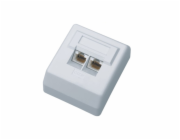 DATACOM Datová zásuvka UTP CAT5E 2xRJ45 na omítku 45st. bílá