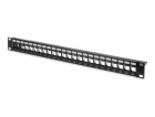 Digitus Neosazený Patch Panel, 24 port, stíněný, 1U, černý