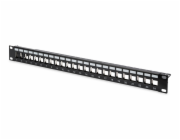 Digitus Neosazený Patch Panel, 24 port, stíněný, 1U, černý