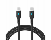 Akyga Kabel USB-C / USB-C 1m AK-USB-67 60W, Black Silicone