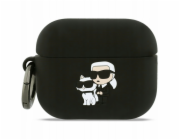 Karl Lagerfeld Silikonový kryt Karl&Chaupette Head 3D pro AirPods Pro 3 černý